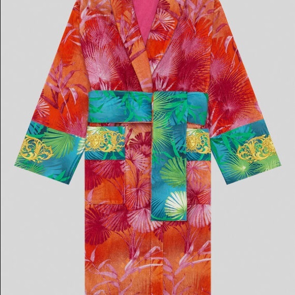 Versace Jungle Print Cotton Bath Robe 